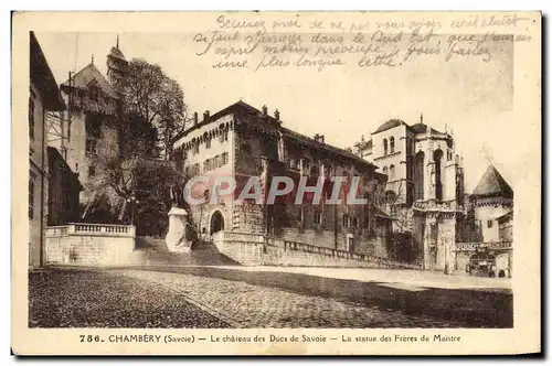 Cartes postales Chambery Le Chateau Des Ducs De Savoie La statue des freres de Maistre