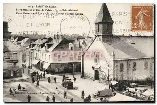 Cartes postales Saint Nazaire Place Marceau Et Rue Du Palais Eglise Saint Gohard