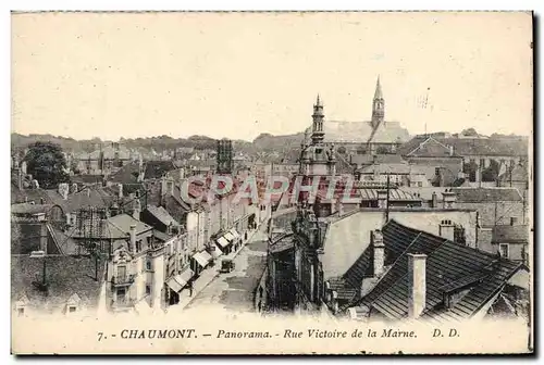 Ansichtskarte AK Chaumont Panorama Rue Victoire De La Marne