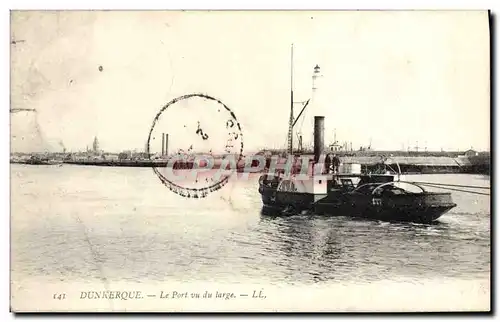 Ansichtskarte AK Dunkerque Le Port Vu Du Large Bateau