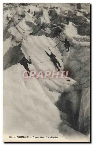 Cartes postales Chamonix Traversee D&#39Un Glacier Alpinisme