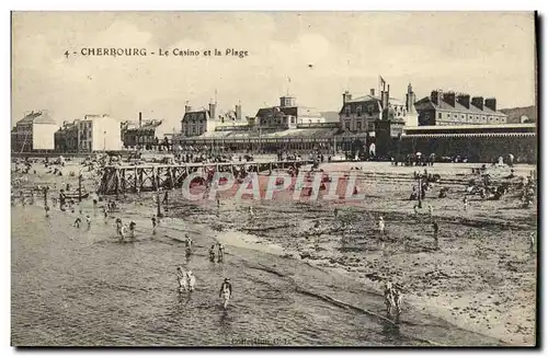 Ansichtskarte AK Cherbourg Le Casino Et La Plage