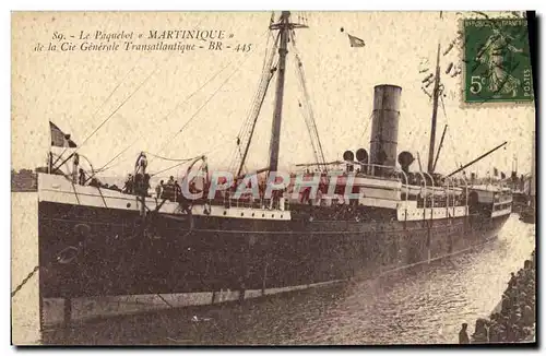 Cartes postales Le Paquelbot Martinique De La Cie Generale Transatlantique