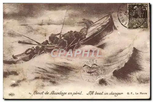 Cartes postales Canot de sauvetage en Peril Bateau