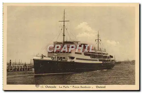 Cartes postales Ostende La Malle Prince Baudouin Bateau