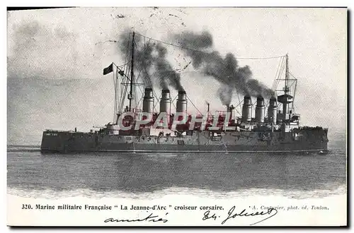 Cartes postales Marine Militaire Francaise La Jeanne d'Arc croiseur corsaire Bateau Daguin Toulon