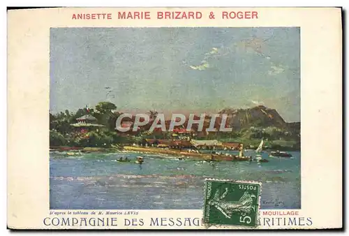 Ansichtskarte AK Anisette Marie Brizard Roger Compagnie des Messageries Maritimes Bateau