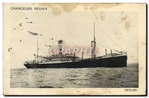 Cartes postales Chargeurs Reunis Ceylan Bateau