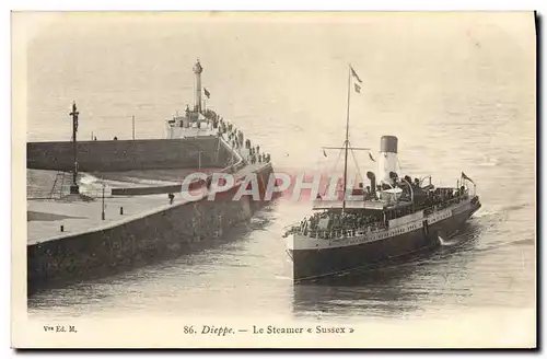 Cartes postales Le Steamer Sussex Bateau