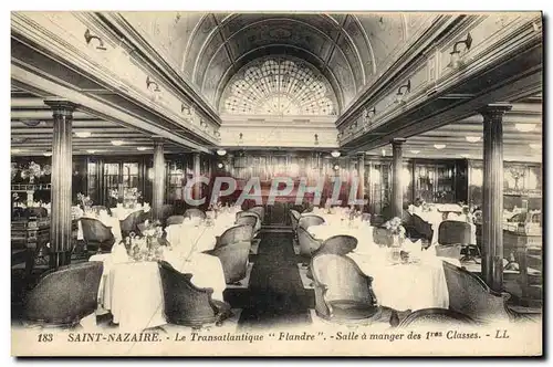 Cartes postales Saint Nazaire Le Transatlantique Flandre Salle a manger des 1eres classes Bateau