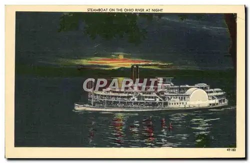 Cartes postales Stemboat On The Ohio River At Night