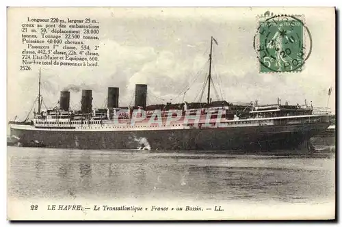 Cartes postales Le Havre Le Transatlantique au bassin 2558