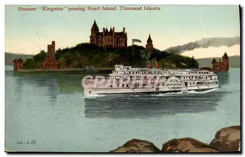 Ansichtskarte AK Steamer Kingston Passing Heart Island Thousand Islands Bateau