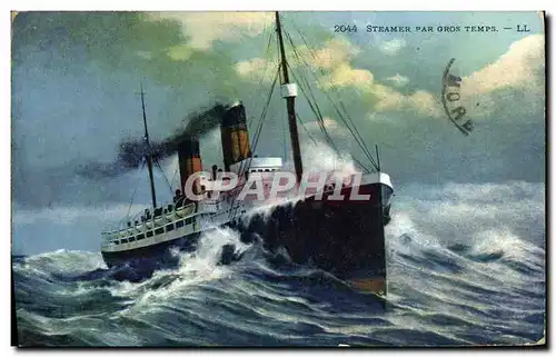 Ansichtskarte AK Steamer Par Gros Temps Bateau