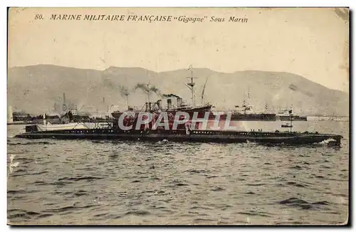 Cartes postales Marine Militaire Francaise Gigogne Sous Marin