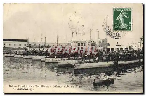 Ansichtskarte AK Escadrille de Torpilleurs Defense Mobile d&#39Algerie Bateaux