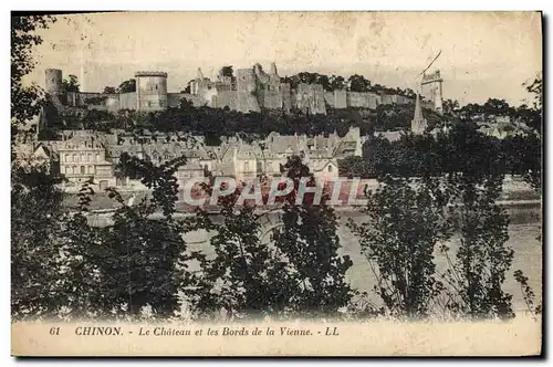 Cartes postales Chinon Le Chateau et les Bords de la Vienne