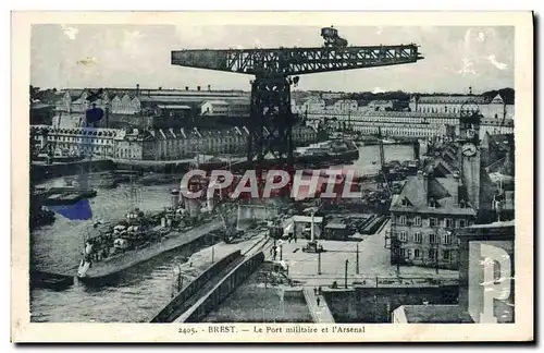 Ansichtskarte AK Brest Le Port Militaire et L&#39Arsenal Bateau