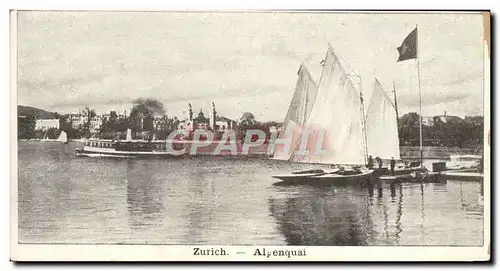 Cartes postales Zurich Alpenquai Bateaux