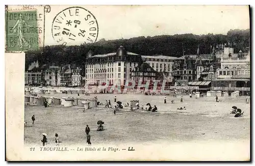 Cartes postales Trouville Les Hotels et la Plage cachet Daguin Deuaville