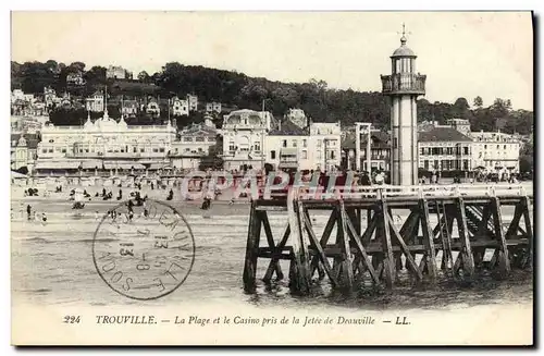 Ansichtskarte AK Trouville La Plage et le Casino Pris de la Jetee de Deauville