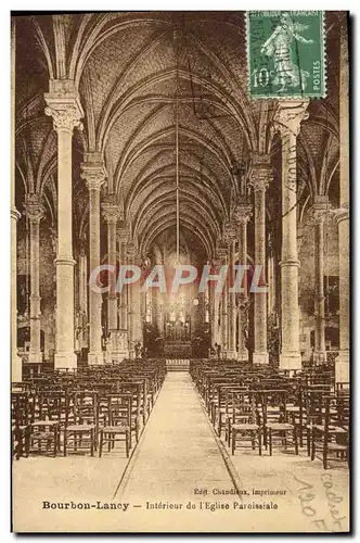 Cartes postales Bourbon Lancy Interieur de L&#39Eglise Paroissiale Bon cachet Daguin