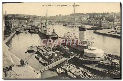 Cartes postales Brest Vue Generale de L&#39Arsenal Bateaux