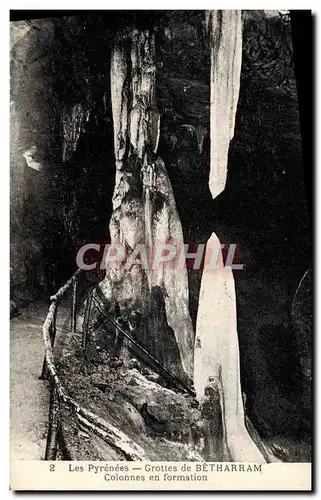 Cartes postales Les Pyrenees Grottes de Betharram Colonnes en formation