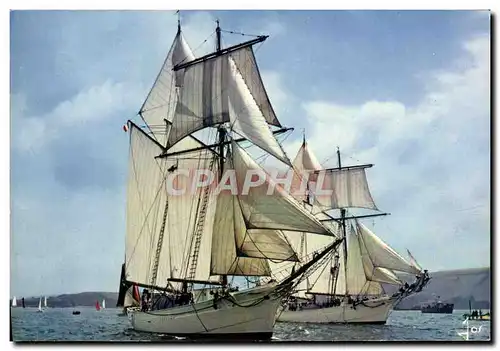 Cartes postales moderne Goelettes de la Marine nationale L'Etoile et la Belle Poule voguant toutes voiles au vent Bat