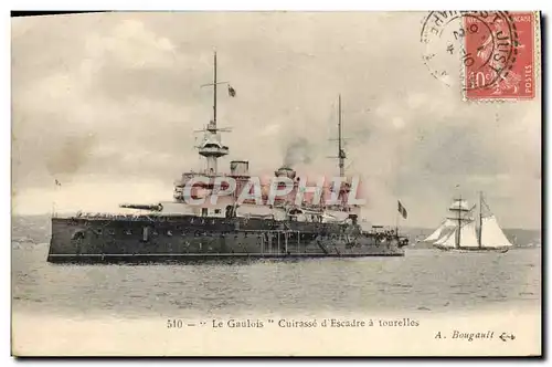 Ansichtskarte AK Le Gaulois Cuirasse d&#39Escadre a Tourelles Bateau