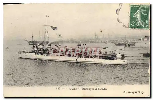 Cartes postales L'Arc Destroyer d'escadre Bateau