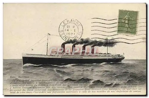 Cartes postales Bateau Paquebot