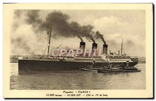 Cartes postales Paquebot Paris Bateau