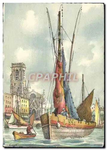 Cartes postales Bateau de peche Voilier