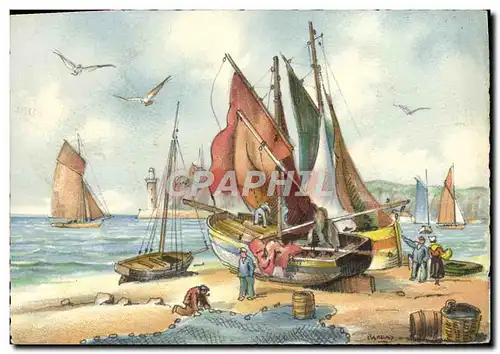 Cartes postales Bateaux de peche