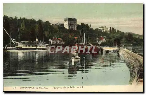 Cartes postales Thonon Les Bains Vue Prise de la Jetee Bateaux