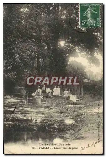 Cartes postales Vailly Lavoir Pres du Pont Enfants