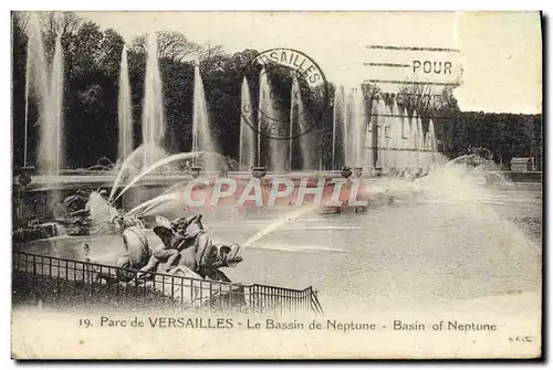 Cartes postales Parc de Versailles Le Bassin de Neptune