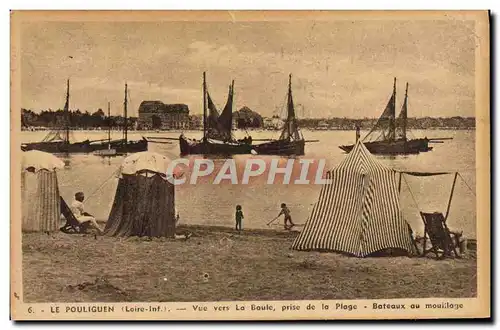 Ansichtskarte AK Le Pouliguen Vue Vers La Boule Prise de la Plage Bateaux au mouillage