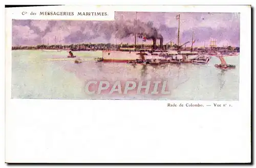 Cartes postales Cie des Messageries Martimes Rade de Colombo Sri Lanka