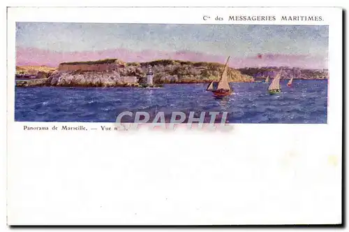 Cartes postales Cie des Messageries Martimes Panorama de Marseille