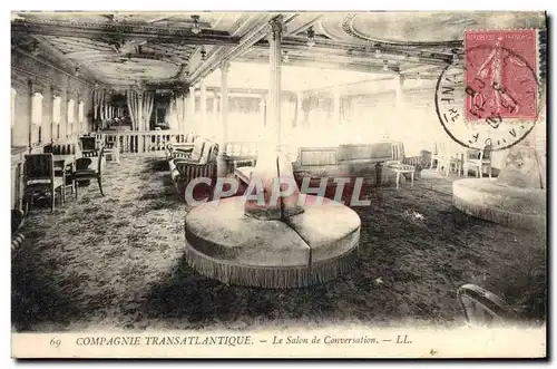 Cartes postales Compagnie Transatlantique Le Salon de Conversation