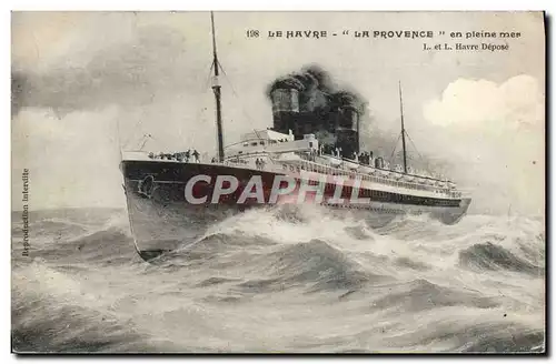 Cartes postales Le Havre La Provence en pleine mer