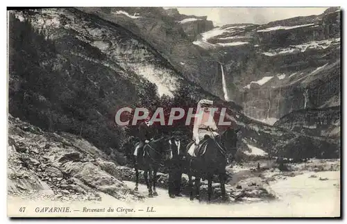 Cartes postales Gavarnie Revenant du Cirque Ane Mule