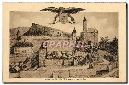 Cartes postales Chateau de Guirbaden Avant la Destruction Aigle