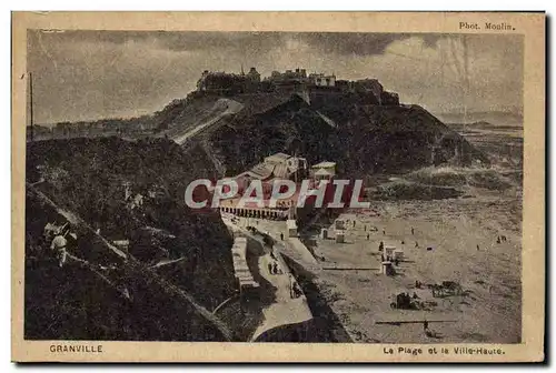 Cartes postales Granville La Plage et la Ville Haute
