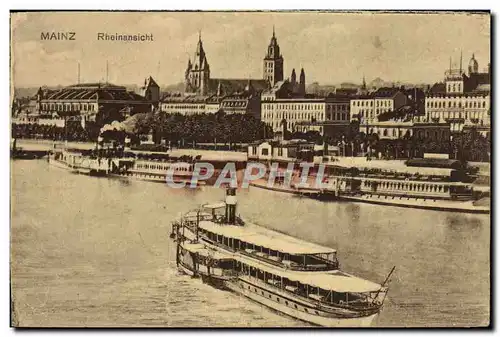 Cartes postales Mainz Rheinasicht Bateaux