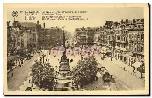 Cartes postales Bruxelles La Place De Brouckere Vue A Vol D&#39oiseau