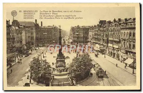 Cartes postales Bruxelles La Place De Brouckere Vue A Vol D'oiseau