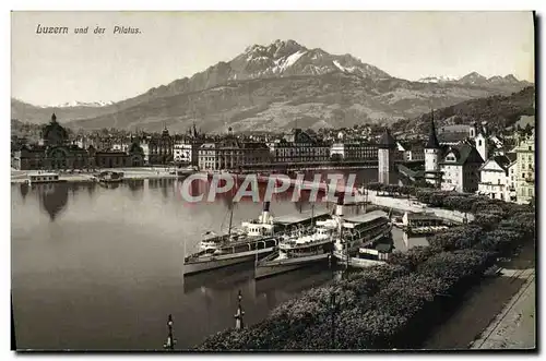 Cartes postales Luzern Und Der Pilatus Bateaux